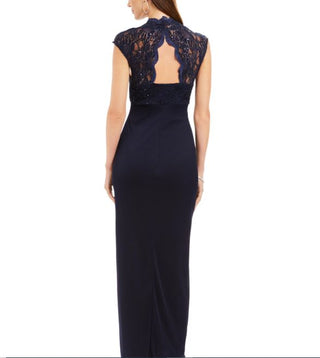 Connected Women's Lace Column Gown Navy Size 6