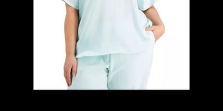 Alfani Women's Plus Size V-Neck Top Blue Size 2X