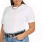 Danielle Bernstein Women's Plus Size T-Shirt Bodysuit White Size 3X