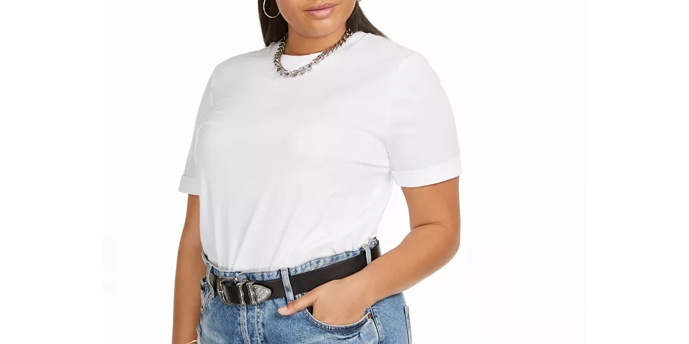 Danielle Bernstein Women's Plus Size T-Shirt Bodysuit White Size 3X