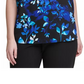 Calvin Klein Women's Plus Size Floral-Print Flutter-Sleeve Top Blue Size 1X