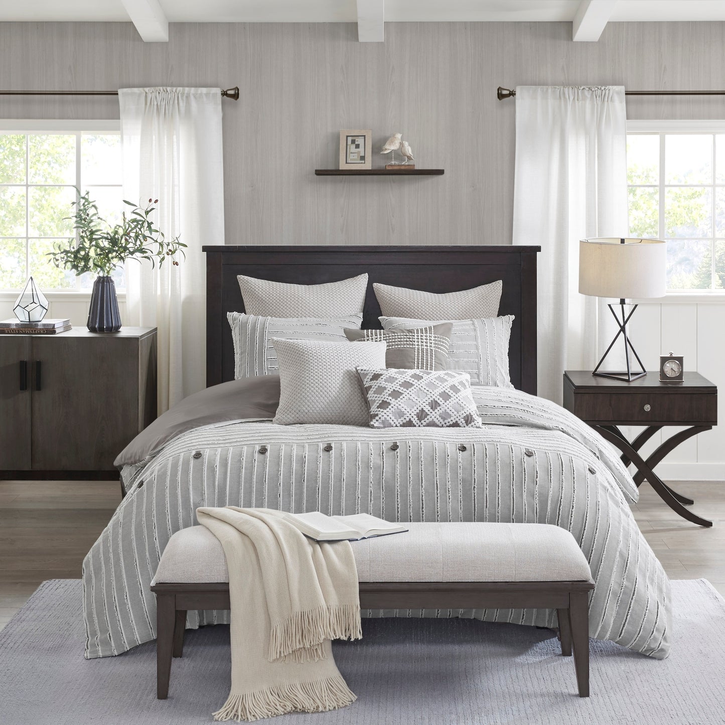 Signature Essence Cotton Clipped Jacquard Comforter Set