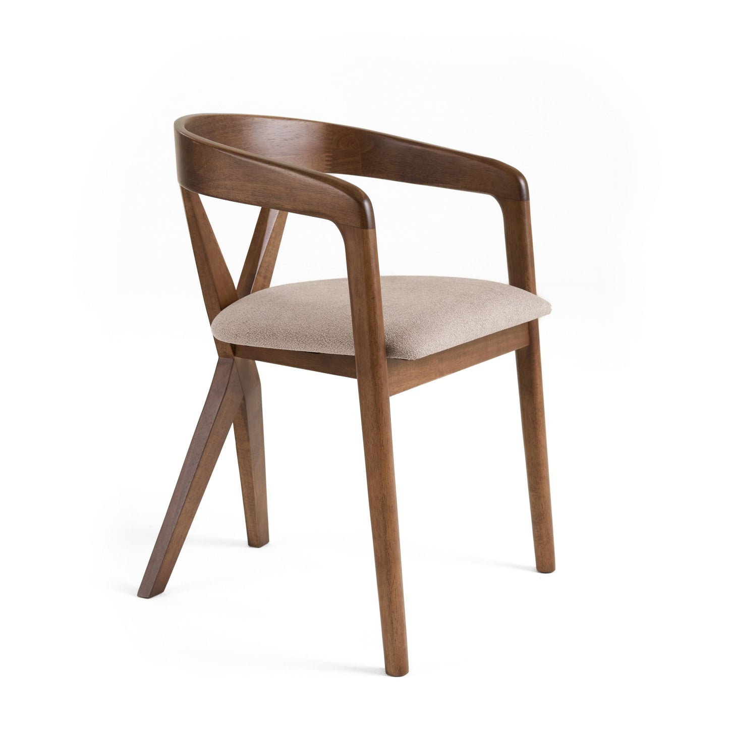 Modrest Weiss MidCentury Modern Light Brown Walnut Dining Chair