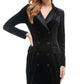 City Studios Juniors' Velvet Tuxedo Blazer Dress Black Size XX Large