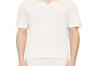 Theory Brenan Short Sleeve Open Collar Polo Shirt White Size XS