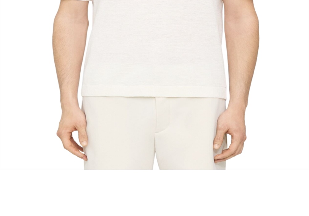 Theory Brenan Short Sleeve Open Collar Polo Shirt White Size XS