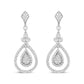 18K White Gold 1 1/4 Cttw Round Diamond Openwork Teardrop-Shaped Dangle Earrings (F-G Color, VS1-VS2 Clarity)