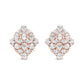 18K Rose Gold 8 1/3 Cttw Pear and Round Diamond Floral Cluster Omega Earrings (F-G Color, VS1-VS2 Clarity)