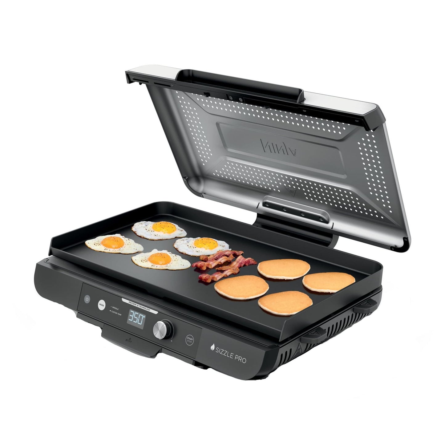 Ninja Sizzle Pro 810 Serving Indoor Electric Griddle w ProTemp IQ EdgetoEdge Heating Flat Plate GX100