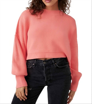 Free People Easy Street Cropped Sweater Pink Size XS