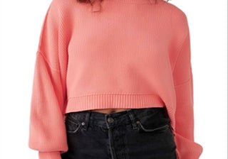 Free People Easy Street Cropped Sweater Pink Size XS