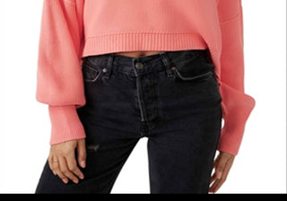 Free People Easy Street Cropped Sweater Pink Size XS