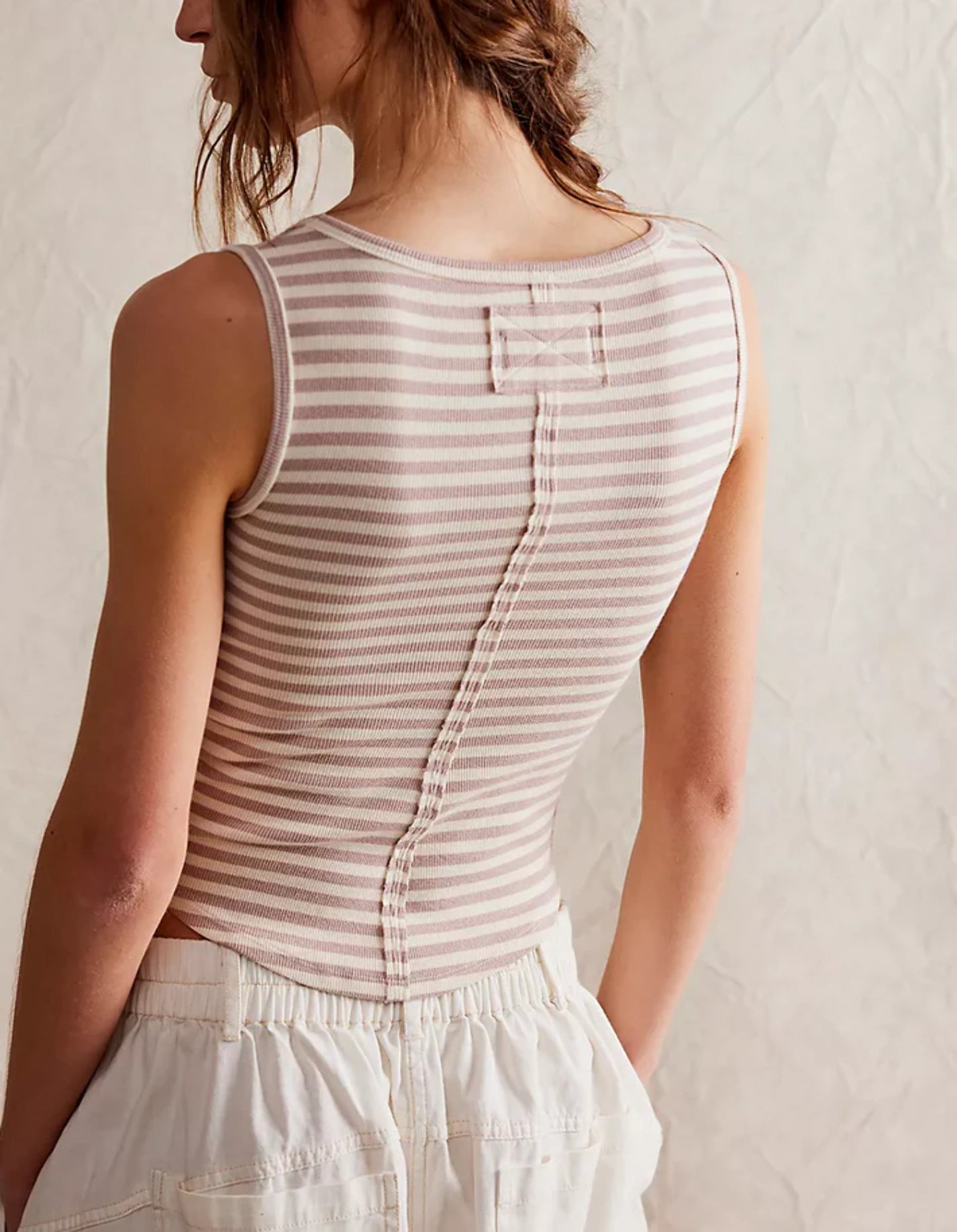 Free People Kate Stripe Tee Gray Size XS