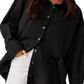 Free People Freya Poplin Shirt Black Size LG