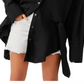 Free People Freya Poplin Shirt Black Size LG