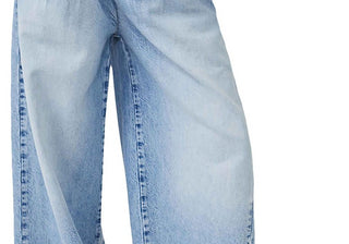 Free People Equinox Cotton Wide Leg Jeans Open Sky Blue