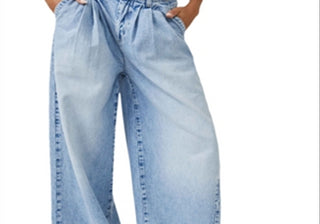 Free People Equinox Cotton Wide Leg Jeans Open Sky Blue