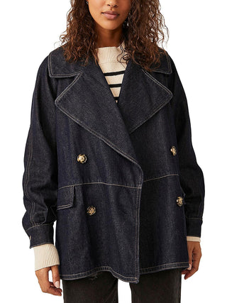 Free People Denim Car Coat Size M