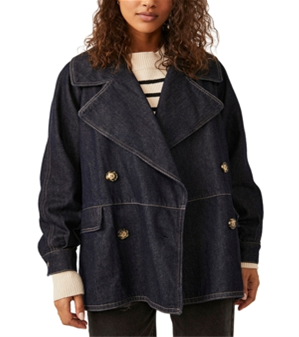 Free People Denim Car Coat Size M