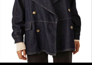 Free People Denim Car Coat Size M