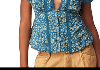 Free People Landy Printed Top Size XS