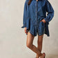 Free People Freya Denim Shirt Blue Size S