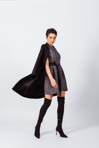 Worsted Flannel Long Trench Coat – Women’s Chic Outerwear