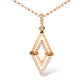 14K Yellow Gold 1/4 Cttw Diamond Double Triangle Geometric 18" Pendant Necklace (G-H Color, SI1-SI2 Clarity)