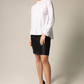 Stylish Pleated Blouse in White – Women’s Elegant Top