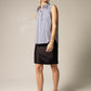 Olivia Sleeveless Blue Stripe Blouse – Italian Cotton Women’s Top