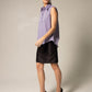 Italian Cotton Purple Sleeveless Shirt – Women’s Chic Summer Top