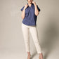 Womens Gather Collar Shirt in Navy – Elegant Blouse