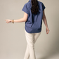 Womens Gather Collar Shirt in Navy – Elegant Blouse