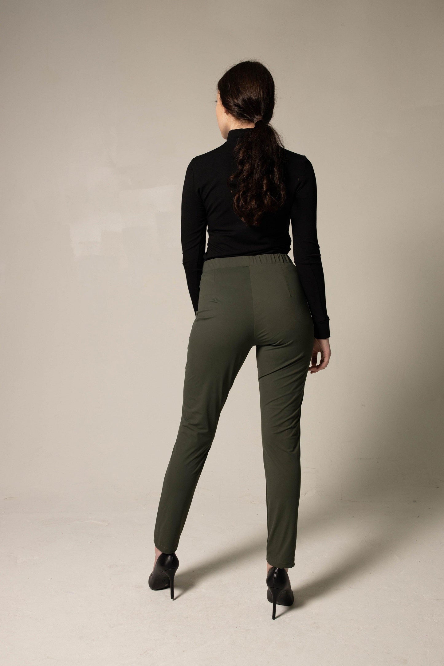 Olive Skinny Pants Womens Trousers