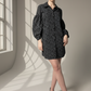 Black Floral Dress in Italian Cotton – Elegant Summer Dress