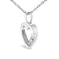 .925 Sterling Silver Lab Grown Diamond 1/4 Cttw Three Stone Heart Pendant Necklace - 18" Inches