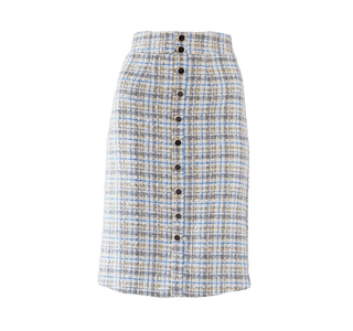 Luxe Plaid Tweed Pencil Skirt – Women’s Chic Tweed Skirt