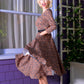 Priscilla Swing Dress in Gold and Black Medallions Print Stretch Twill | Laura Byrnes & Hope Johnstun