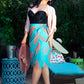 Serena Tulip Wiggle Tie Skirt in Aqua Palm Print | Laura Byrnes & Hope Johnstun