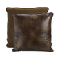 Paseo Road by HiEnd Accents Brown Faux Leather Reversible Euro Sham; 27"x27"