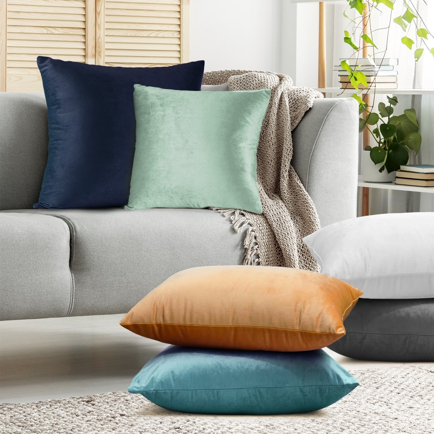 Porch  Den Cosner Microfiber Velvet Throw Pillow Covers Set of 2