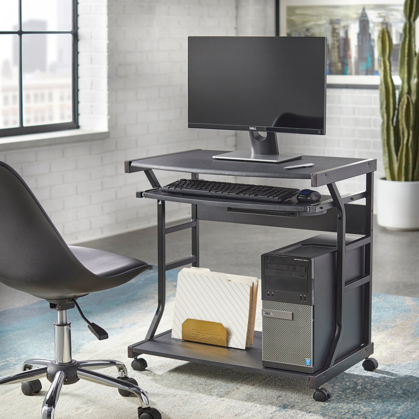 Simple Living Florica Rolling Computer Desk Cart