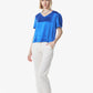 Shining V-Neck Blouse in Blue – Women’s Elegant V-Neck Top