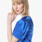 Shining V-Neck Blouse in Blue – Women’s Elegant V-Neck Top