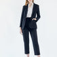 Black Pinstripes Blazer – Women’s Tailored Office Jacket