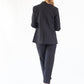 Black Pinstripes Blazer – Women’s Tailored Office Jacket