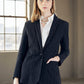 Black Pinstripes Blazer – Women’s Tailored Office Jacket