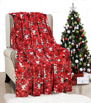 Christmas Blanket Cozy Festive Holiday Throw Blanket 50" x 60"