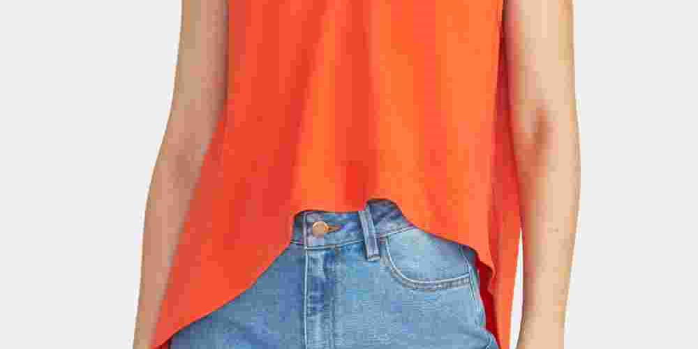 RACHEL Roy Women's Bina Cropped V-Neck Top Red Size Small