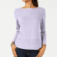 Karen Scott Women's Cotton Boat Neck Sweater Purple Size Medium
